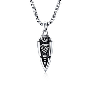 Viking Valknut Necklace – Silver & Gold | Norse Symbol of Valor and Eternal Life