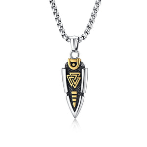 Viking Valknut Necklace – Silver & Gold | Norse Symbol of Valor and Eternal Life