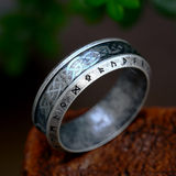 Viking Warrior Rune Ring – Nordic Life Tree Stainless Steel Band in Gold & Silver