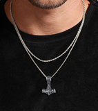 Viking Thor's Hammer Necklace – Black, Gold, Silver Matching Chain