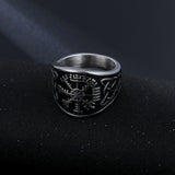 Viking Vegvisir Compass Ring – Nordic Rune Warrior Band | Titanium Steel Protection Amulet