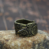 Viking Raven Stainless Steel Ring – Gold & Silver