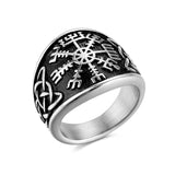 Viking Vegvisir Compass Ring – Nordic Rune Warrior Band | Titanium Steel Protection Amulet