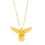 Viking Raven Necklace – Silver, Gold & Black | Norse Symbol of Wisdom and Protection