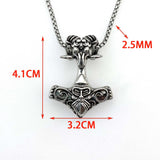 Silver Viking Thor’s Hammer Necklace – Norse Symbol of Strength and Protection
