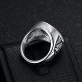 Viking Triquetra & Rune Ring – Nordic Stainless Steel Band in Gold & Silver