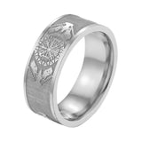 Odin’s Raven Compass Viking Ring – Stainless Steel in Gold or Silver