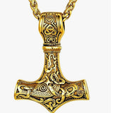Viking Thor's Hammer Necklace – Black, Gold, Silver Matching Chain