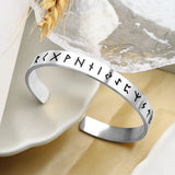 Viking Rune Open Bangle – Gold & Silver | Norse Talisman of Courage and Protection