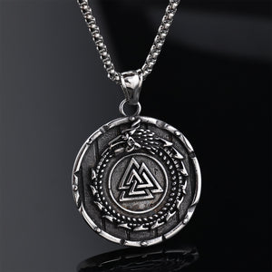 Silver Viking Valknut Necklace – Norse Symbol of Courage and Eternal Honor