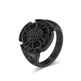 Viking Valknut Ring – Nordic Eternal Triangle Stainless Steel Band in Gold, Silver & Black