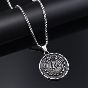 Silver Viking Valknut Necklace – Norse Symbol of Courage and Eternal Honor