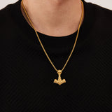 Viking Thor’s Hammer Necklace – Silver & Gold | Norse Talisman of Strength and Protection