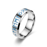 Viking Luminous Rune Ring – Nordic Stainless Steel Band in Gold, Silver & Black