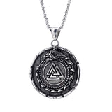 Silver Viking Valknut Necklace – Norse Symbol of Courage and Eternal Honor