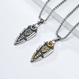 Viking Valknut Necklace – Silver & Gold | Norse Symbol of Valor and Eternal Life