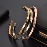 Viking Rune Open Bangle – Gold, Silver & Rose Gold | Norse Symbol of Strength and Protection