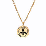 Viking Rune Necklace – Silver & Gold | Norse Talisman of Courage and Protection