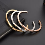 Viking Rune Open Bangle – Gold, Silver & Rose Gold | Norse Symbol of Strength and Protection