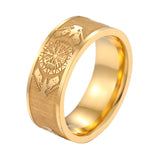 Odin’s Raven Compass Viking Ring – Stainless Steel in Gold or Silver