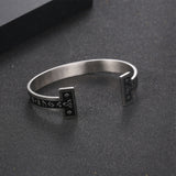 Viking Rune Silver Open Bangle – Symbol of Courage and Protection