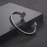 Viking Rune Silver Open Bangle – Symbol of Courage and Protection
