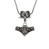 Silver Viking Thor’s Hammer Necklace – Norse Symbol of Strength and Protection