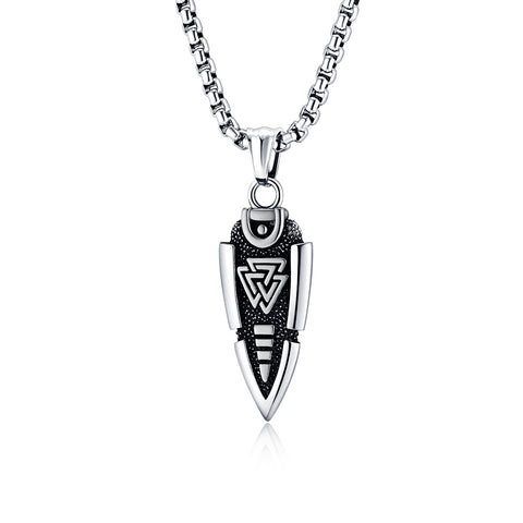 Viking Valknut Necklace – Silver & Gold | Norse Symbol of Valor and Eternal Life