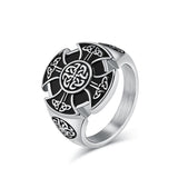 Viking Valknut Ring – Nordic Eternal Triangle Stainless Steel Band in Gold, Silver & Black