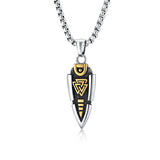 Viking Valknut Necklace – Silver & Gold | Norse Symbol of Valor and Eternal Life