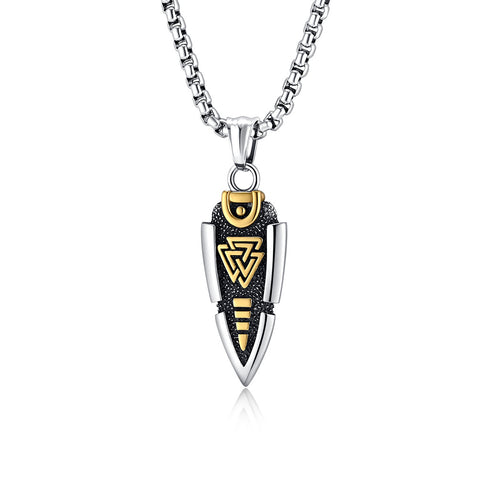 Viking Valknut Necklace – Silver & Gold | Norse Symbol of Valor and Eternal Life