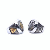 Viking Triquetra & Rune Ring – Nordic Stainless Steel Band in Gold & Silver