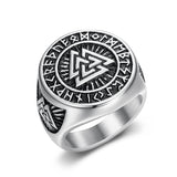 Viking Triquetra & Rune Ring – Nordic Stainless Steel Band in Gold & Silver