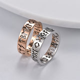Viking Openwork Rune Ring – Nordic Stainless Steel Band in Gold, Silver, Black & Rose Gold