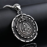 Silver Viking Valknut Necklace – Norse Symbol of Courage and Eternal Honor