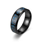 Viking Luminous Rune Ring – Nordic Stainless Steel Band in Gold, Silver & Black