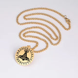 Viking Rune Necklace – Silver & Gold | Norse Talisman of Courage and Protection