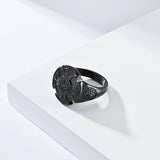 Viking Valknut Ring – Nordic Eternal Triangle Stainless Steel Band in Gold, Silver & Black