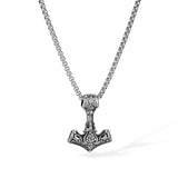 Viking Thor’s Hammer Necklace – Silver & Gold | Norse Talisman of Strength and Protection