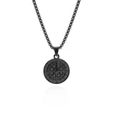 Viking Compass Necklace – Silver, Gold & Black | Norse Symbol of Guidance and Protection