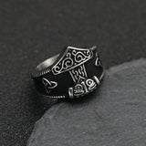 Vintage Black Thor’s Hammer Ring – Symbol of Viking Warrior Power