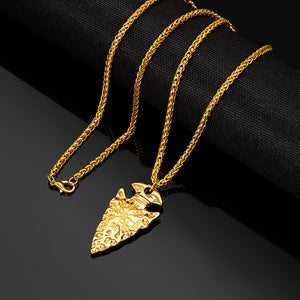 Viking Compass Necklace – Silver & Gold | Norse Symbol of Guidance and Protection