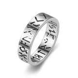 Viking Openwork Rune Ring – Nordic Stainless Steel Band in Gold, Silver, Black & Rose Gold