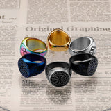 Viking Horn & Compass Rune Ring – Nordic Stainless Steel Band in 6 Colors