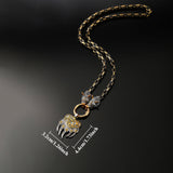 Voorth Viking Wolf Head & Bear Claw Pendant Necklace – Nordic Stainless Steel Jewelry